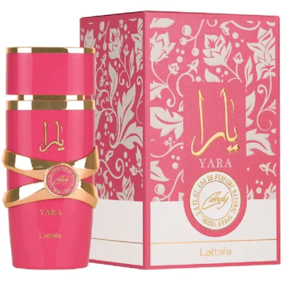 Yara Candy – Lattafa | Perfume árabe femenino con mandarina verde, caramelo y vainilla - Imagen 2